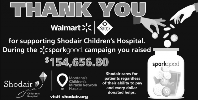 Thank You, Shodair Children's Hospital, Helena, MT