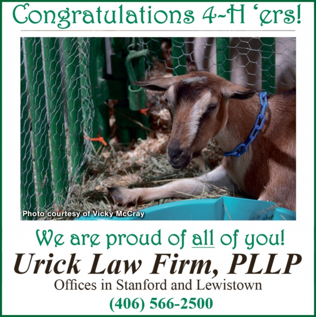 Congratulations 4-H'ers!, Urick Law Firm, PLLP