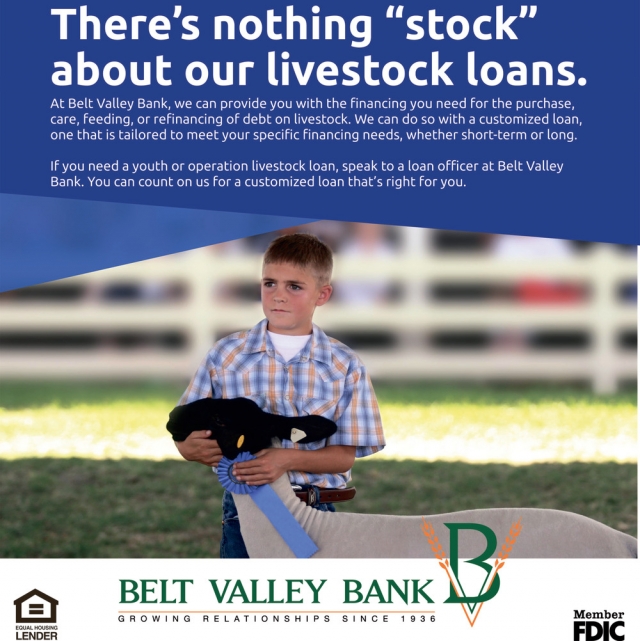 There's Nothing "Stock" About Our Livestock Loans., Belt Valley Bank