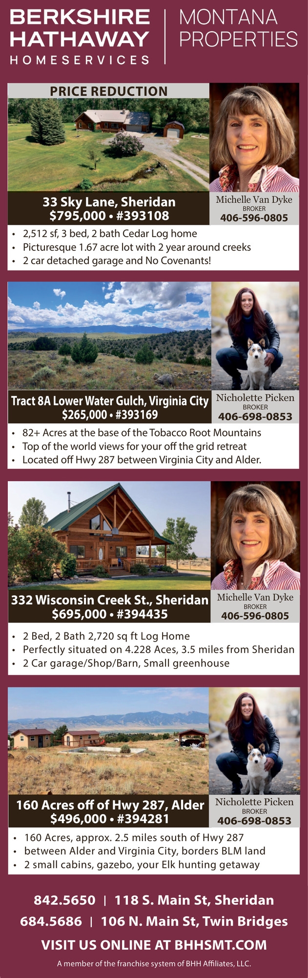 Price Reduction, Miranda Wheeler / Nicholette Picken - Berkshire Hathaway HomeServices Montana Properties