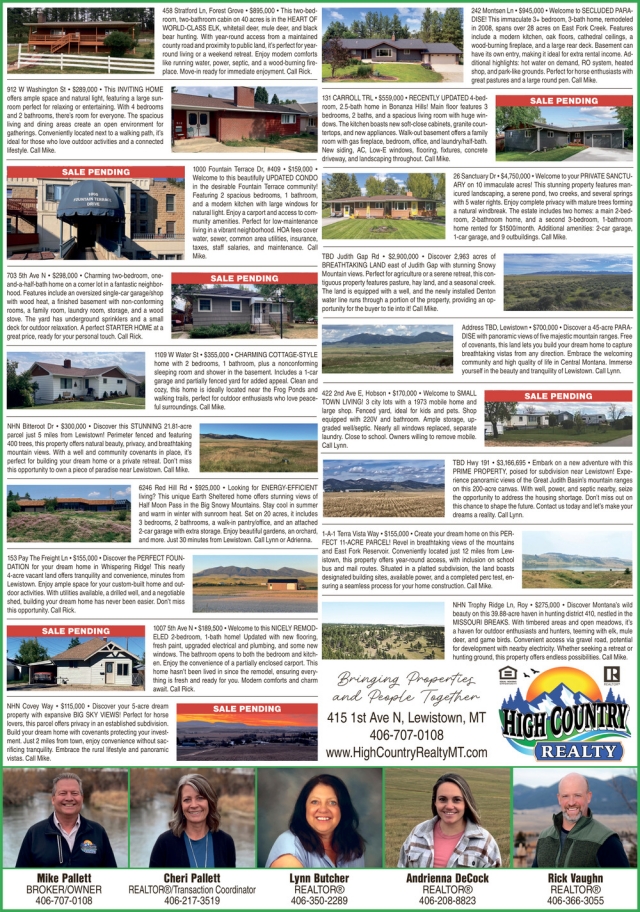 Listings, High Country Realty, Lewistown, MT