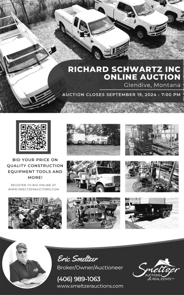 Online Auction, Smeltzer Auctions & Real Estate LLC, Glendive, MT