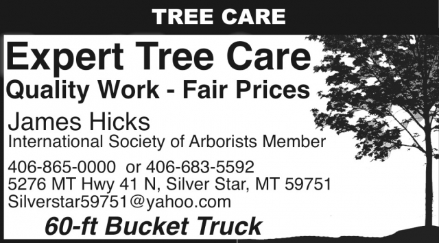 Tree Care, Expert Tree Care, Silver Star, MT