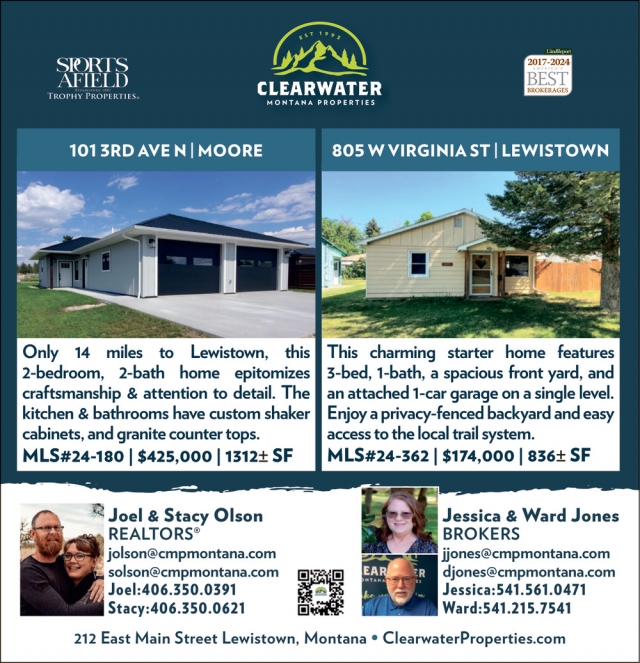 101 3rd Aven N Moore, Clearwater Montana Properties - Joel & Stace Olson / Jessica & Ward Jones, Lewistown, MT