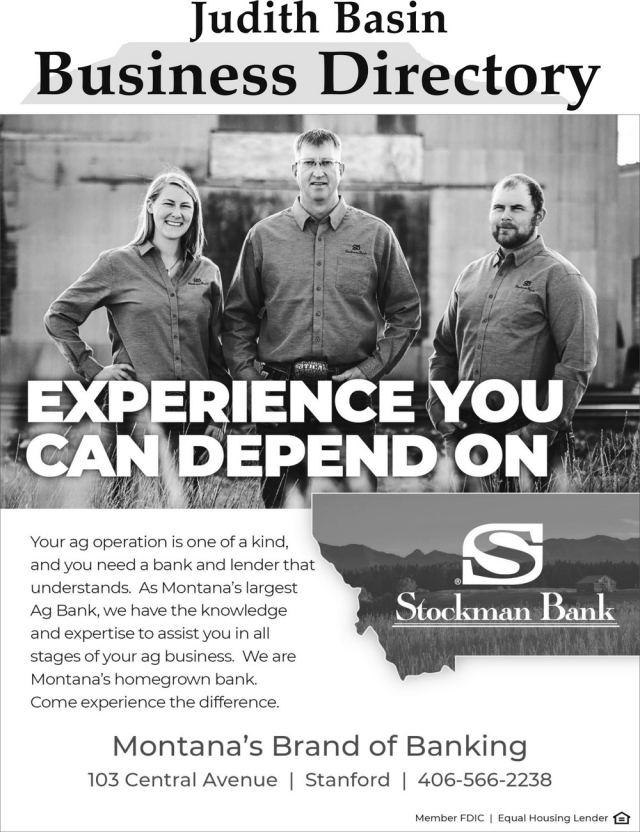 Experience You Can Depend on, Stockman Bank - Stanford, Stanford, MT