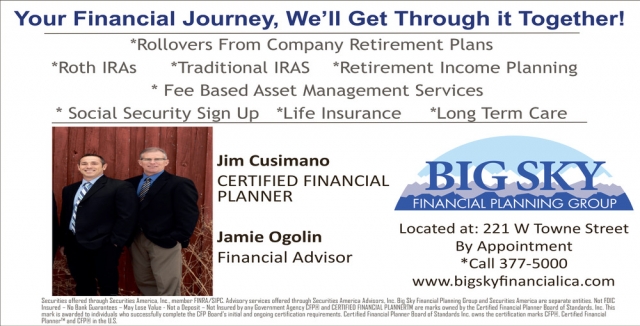 Certified Financial Planner, Jim Cusimano - Big Sky Financial Planning Group, Glendive, MT