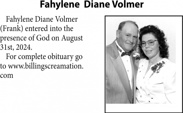 Fahylene Diane Volmer, Obituaries, Glendive, MT