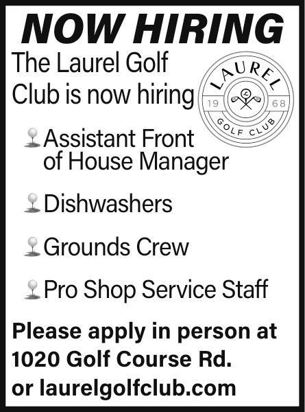 Now Hiring, Laurel Golf Club, Laurel, MT