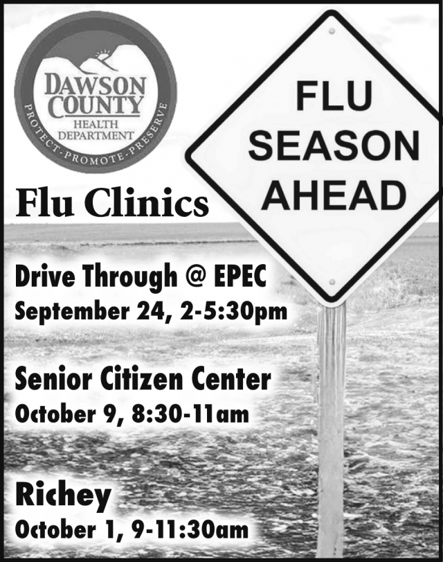 Flu Clinics, Dawson County Health Department, Glendive, MT