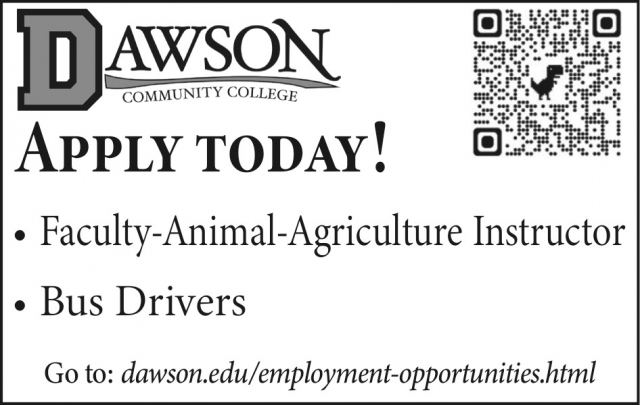 Faculty-Animal-Agriculture Instructor, Dawson Community College, Glendive, MT