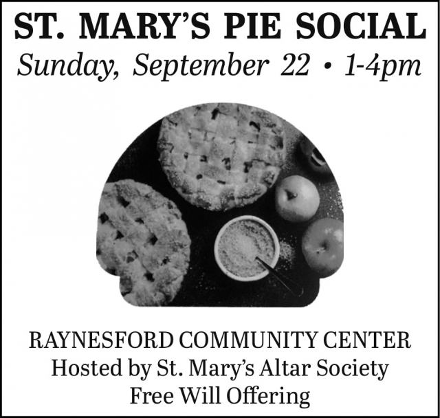 Pie Social, St. Mary's Pie Social (September 22, 2024)