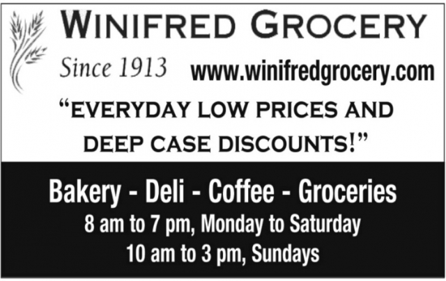 Everyday Low Prices and Deep Case Discounts!, Winifred Grocery, Winifred, MT