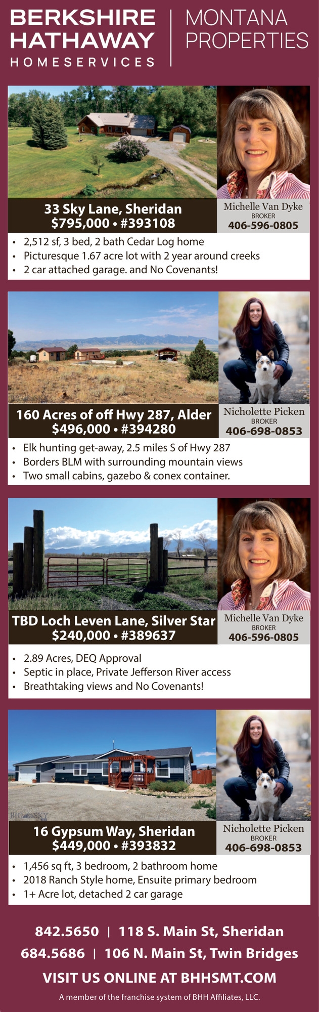 Montana Properties, Michelle Van Dyke / Nicholette Picken - Berkshire Hathaway HomeServices Montana Properties