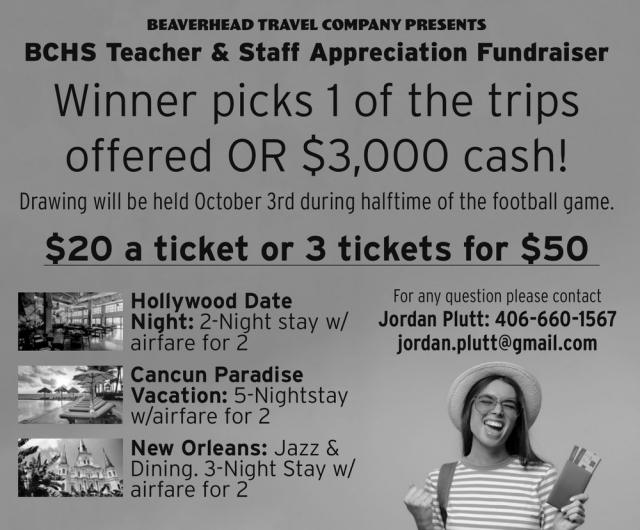 BCHS Teacher & Staff Appreciation Fundraiser, Beaverhead Travel Company