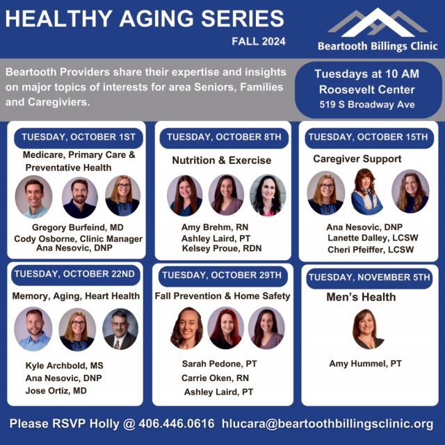 Healthy Aging Series, Beartooth Billings Clinic, Red Lodge, MT