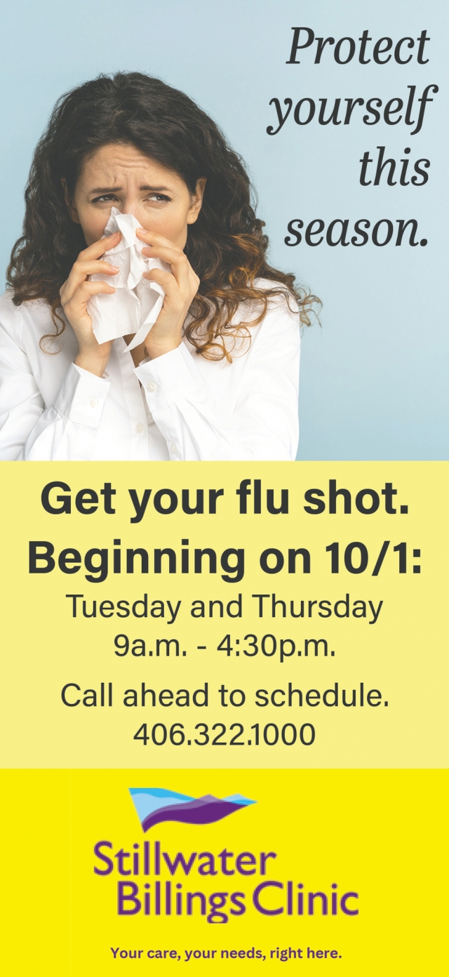 Flu Shot, Stillwater Billings Clinic, Columbus, MT