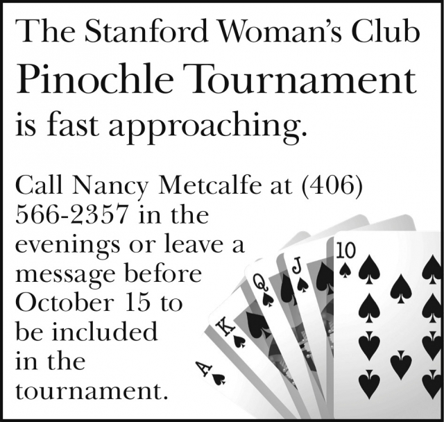 Pinochle Tournament, Stanford Woman's Club Pinochle Tournament (October 15, 2024)