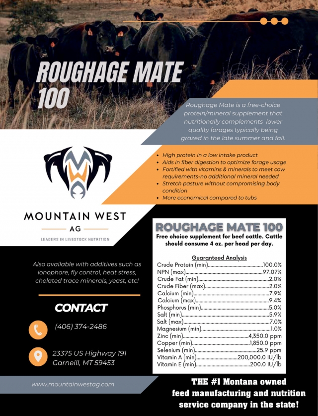 Roughage Mate 100, Mountain West Ag, Garneill, MT