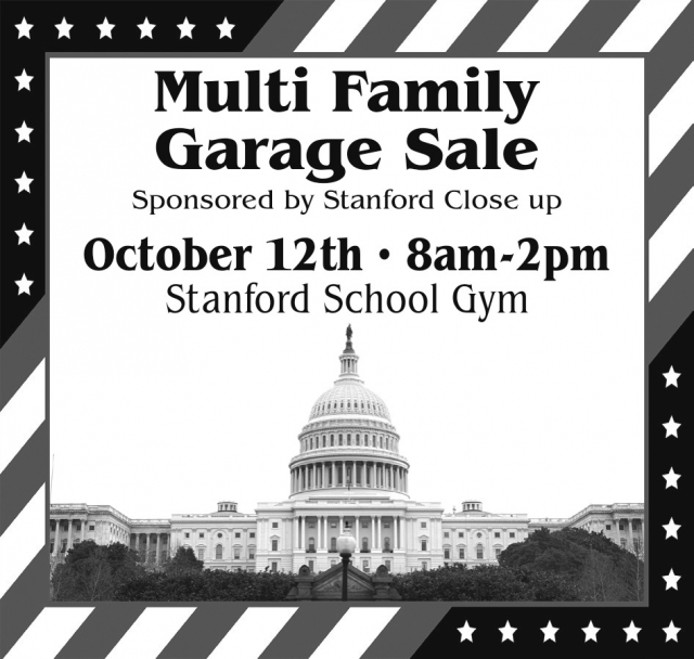 Multi Family Garage Sale, Stanford School Gym Multi Family Garage Sale (October 12, 2024)