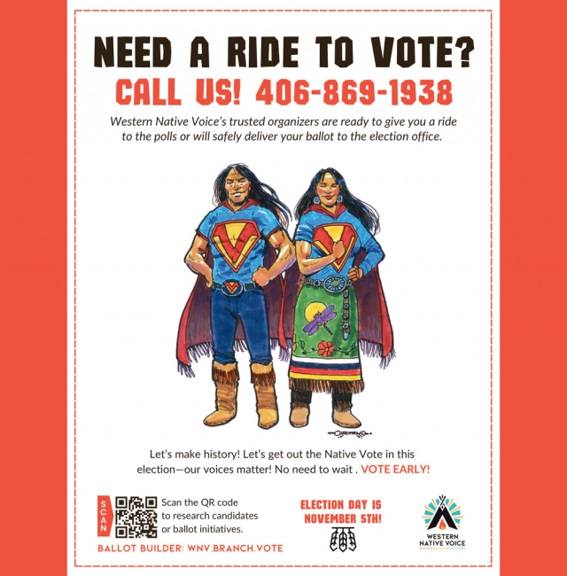 Need a Ride to Vote?, Western Native Voice, Billings, MT