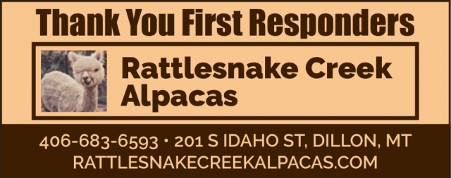 Thank You First Responders, Rattlesnake Creek Alpacas