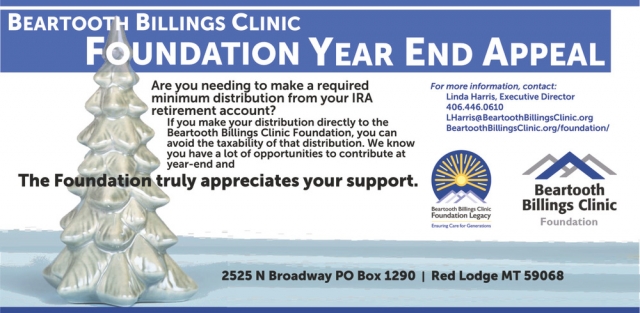 Foundation Year End Appeal, Beartooth Billings Clinic, Red Lodge, MT