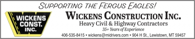 Heavy Civil & Highway Contractors, Wickins Construction Inc, Lewistown, MT