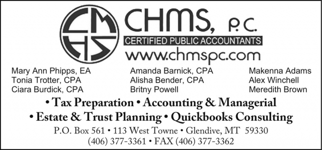 Certified Public Accountants, CHMS, P.C, Glendive, MT