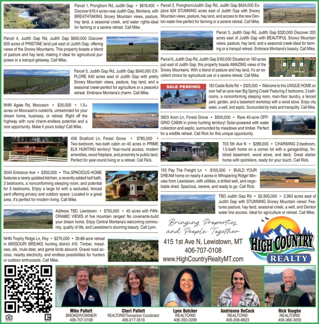 Realtors, High Country Realty, Lewistown, MT