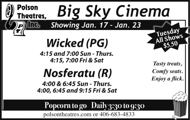 Big Sky Cinema, Polson Theatres, Inc - Big Sky Cinema, Dillon, MT