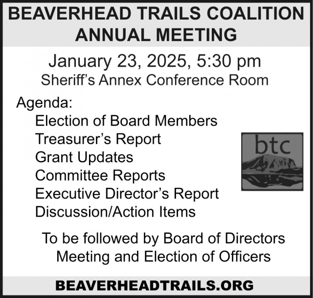 Annual Meeting, Beaverhead Trails Coalition, Dillon, MT