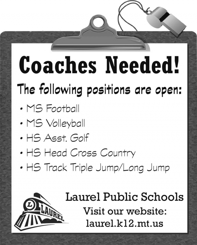 Coaches Needed, Laurel Public Schools