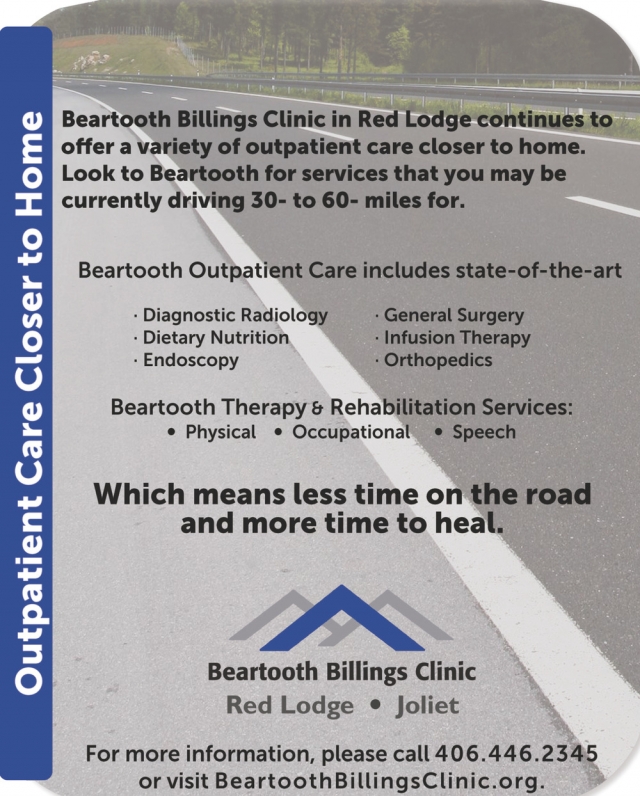 Outpatient Care Closer to Home, Beartooth Billings Clinic, Red Lodge, MT