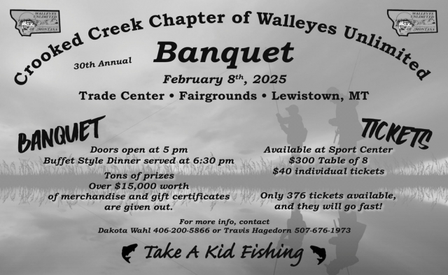 Banquet, Crooked Creek Chapter of Walleyes Unlimited, Lewistown, MT