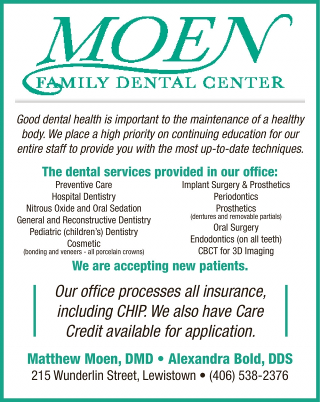 Family Dental Center, Moen Family Dental, Lewistown, MT