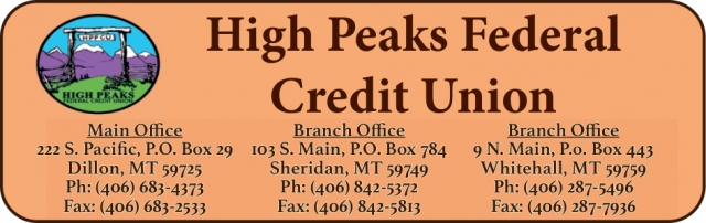 High Peaks Federal Credit Union, High Peaks Federal Credit Union, Whitehall, MT