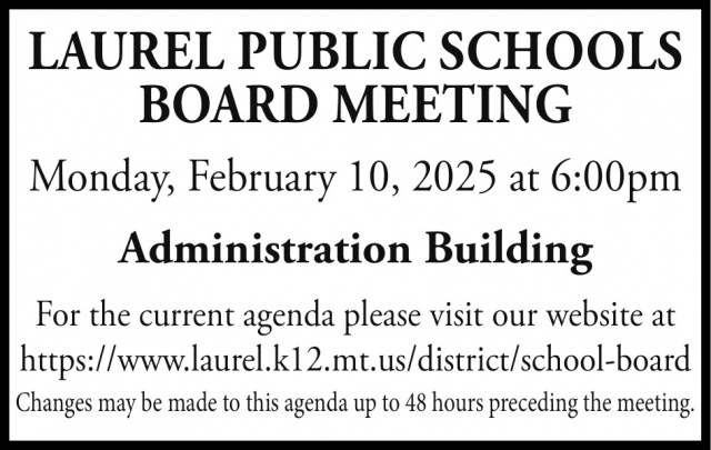 Board Meeting, Laurel Public Schools