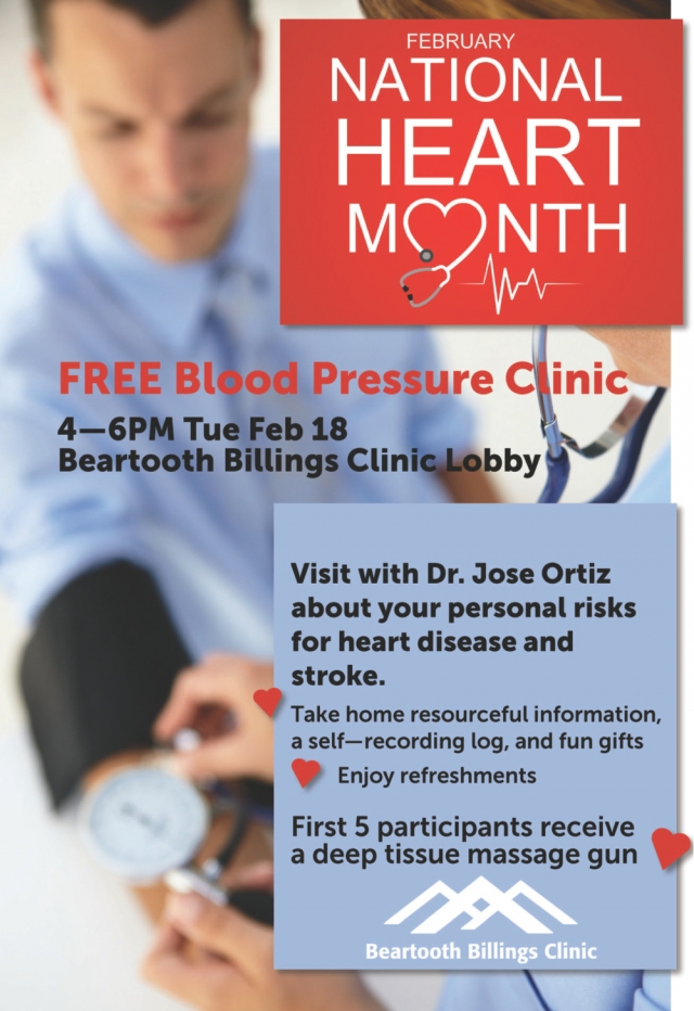 February National Heart Month, Beartooth Billings Clinic, Red Lodge, MT