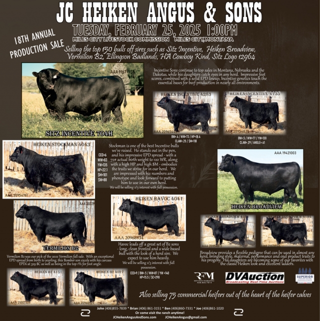 18th Annual Production Sale, JC Heiken Angus & Sons