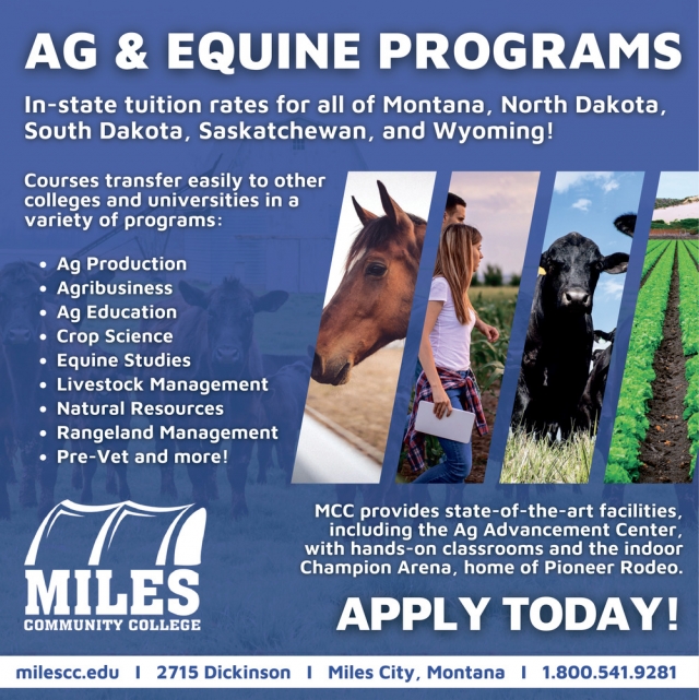 AG & Equine Programs, Miles Community College, Miles City, MT