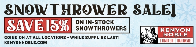 Snow Thrower Sale!, Kenyon Noble, Bozeman, MT