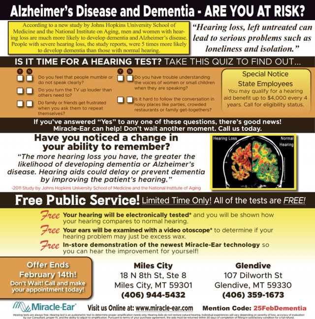 Is It Time for A Hearing Test?,  Miracle-Ear / Miles City - Glendive, Glendive, MT