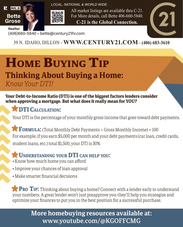 Ready to Win at Home Buying?, Bette Grose - Century 21, Dillon, MT