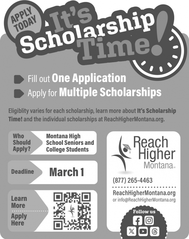 Apply for Multiple Scholarships, Reach Higher Montana