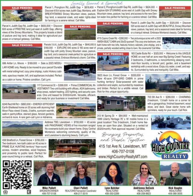 Real Estate Listings, High Country Realty, Lewistown, MT