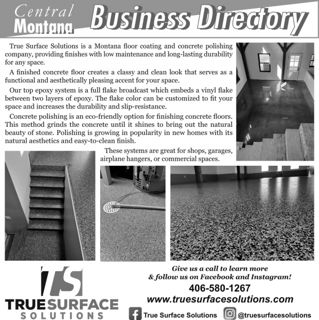 Epoxy Concrete Coatings, True Surface Solutions, Lewistown, MT