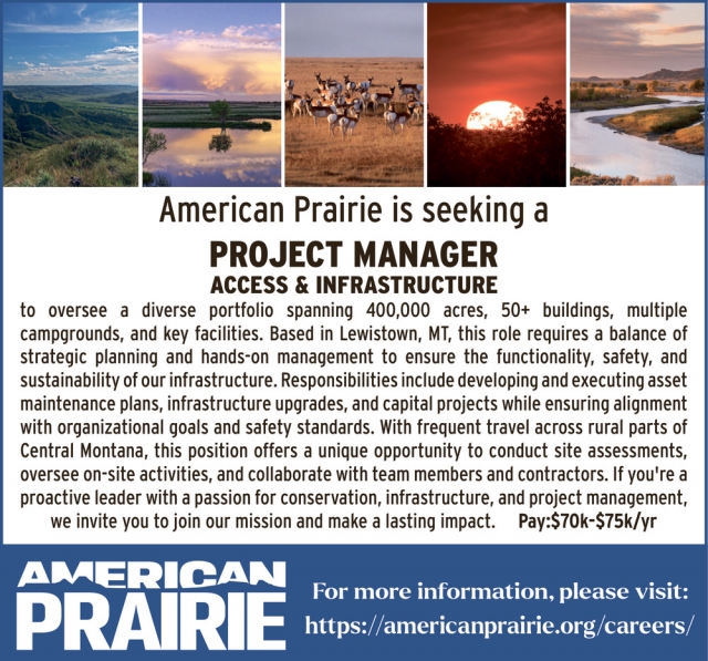 Project Manager, American Prairie, Lewistown, MT