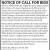 Notice of Call for Bids