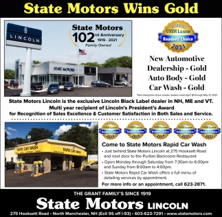 State Motors Wins Gold State Motors Lincoln Manchester Nh