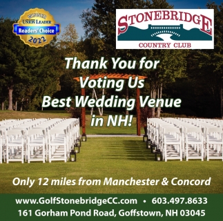 Thank You For Voting Us, Stonebridge Country Club, Goffstown, NH